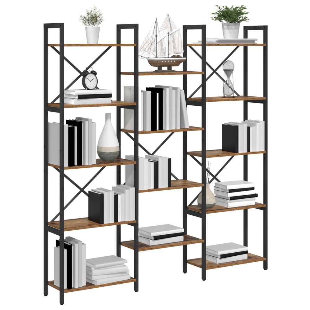 Produktbild för Hyllsystem Gammalt trä 156 x 25 x 167 cm Konstruerat trä