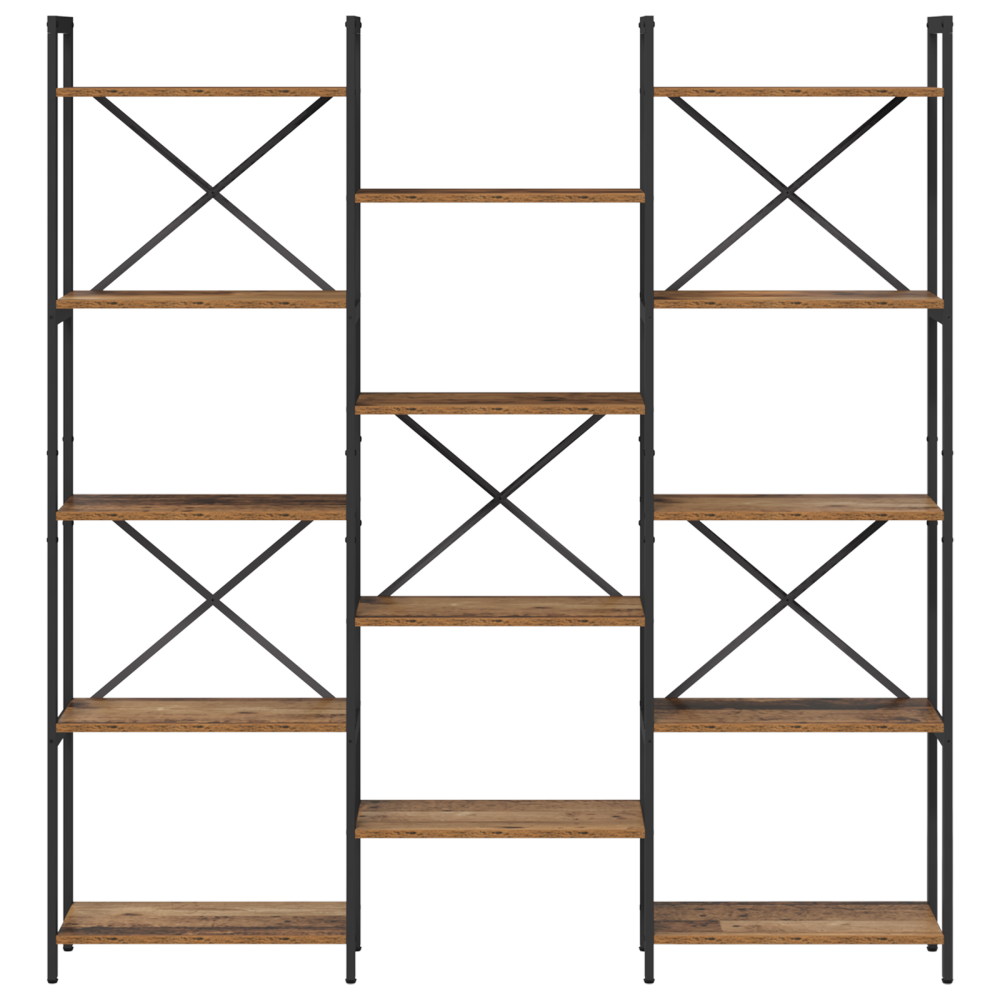 Produktbild för Hyllsystem Gammalt trä 156 x 25 x 167 cm Konstruerat trä