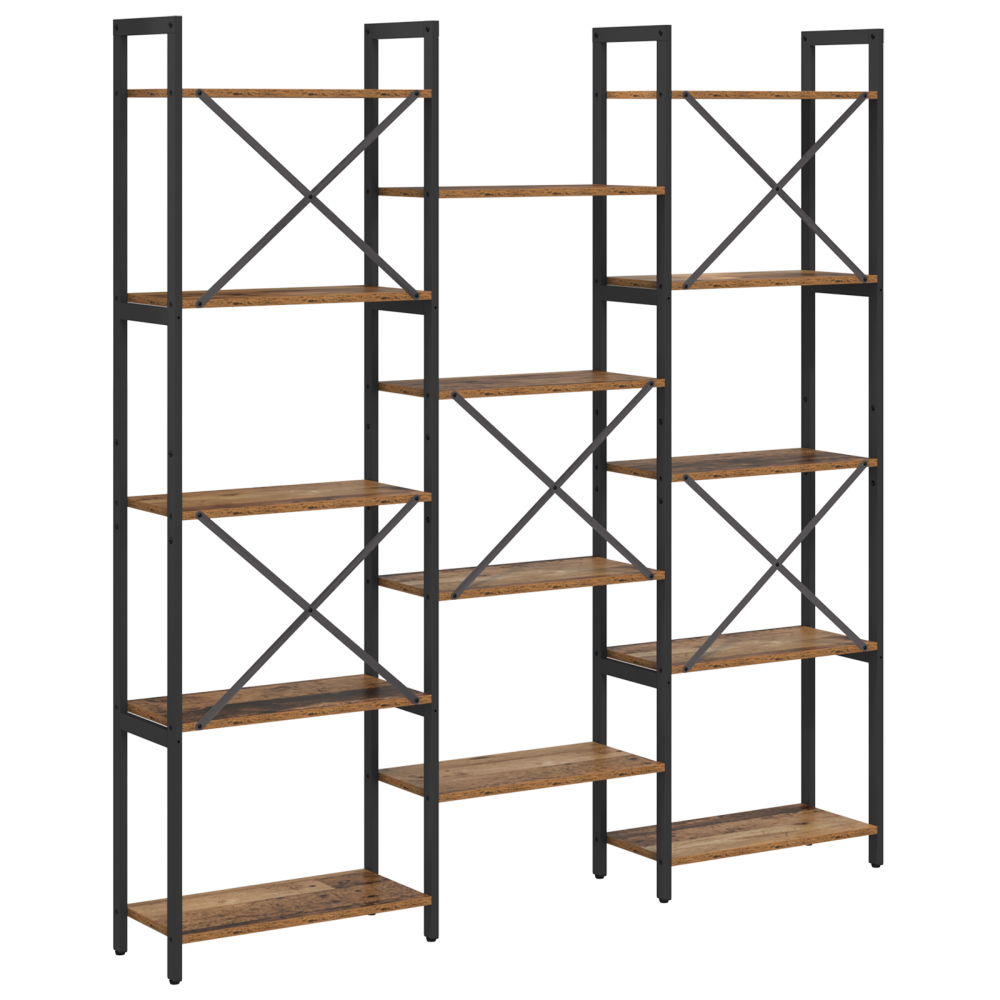 Produktbild för Hyllsystem Gammalt trä 156 x 25 x 167 cm Konstruerat trä