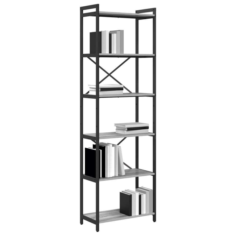 Produktbild för Hyllsystem Grå sonoma 60 x 30 x 189,5 cm Konstruerat trä