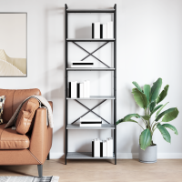 Produktbild för Hyllsystem Grå sonoma 60 x 30 x 189,5 cm Konstruerat trä