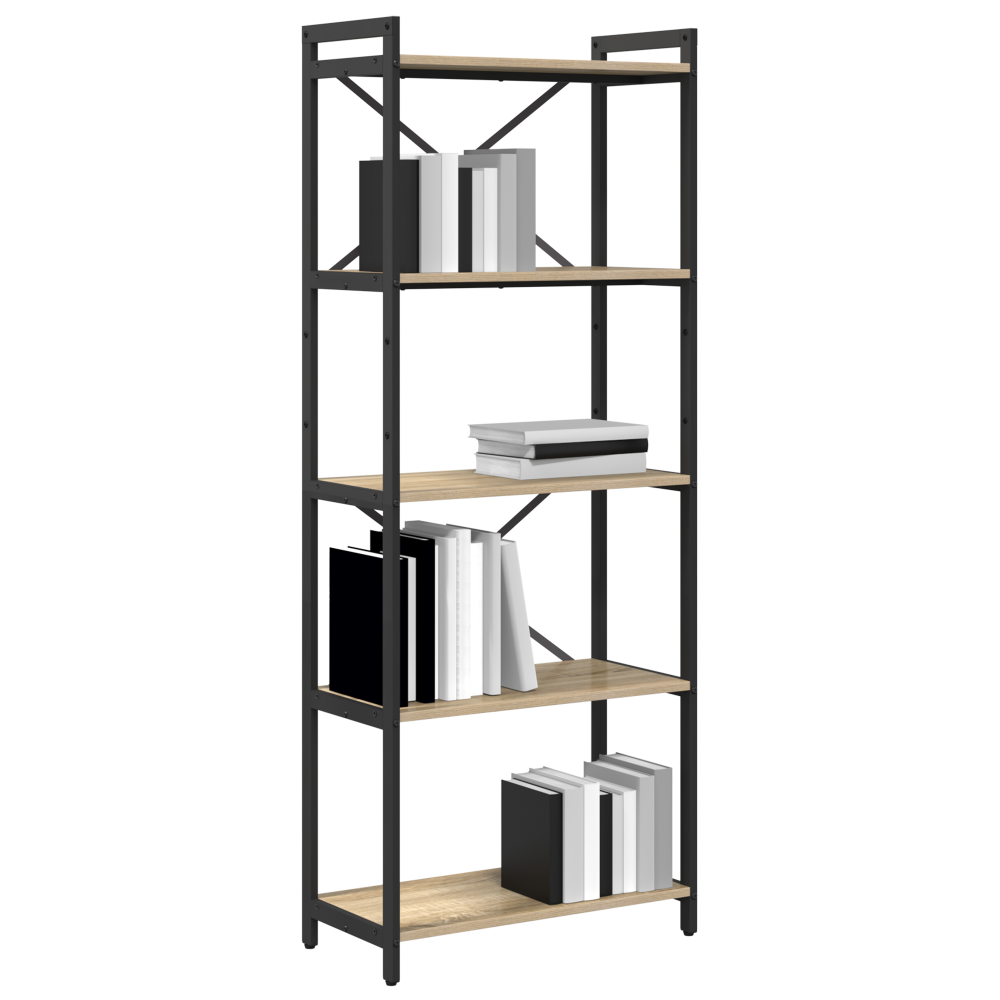 Produktbild för Hyllsystem Sonoma-ek 60 x 30 x 155 cm Konstruerat trä