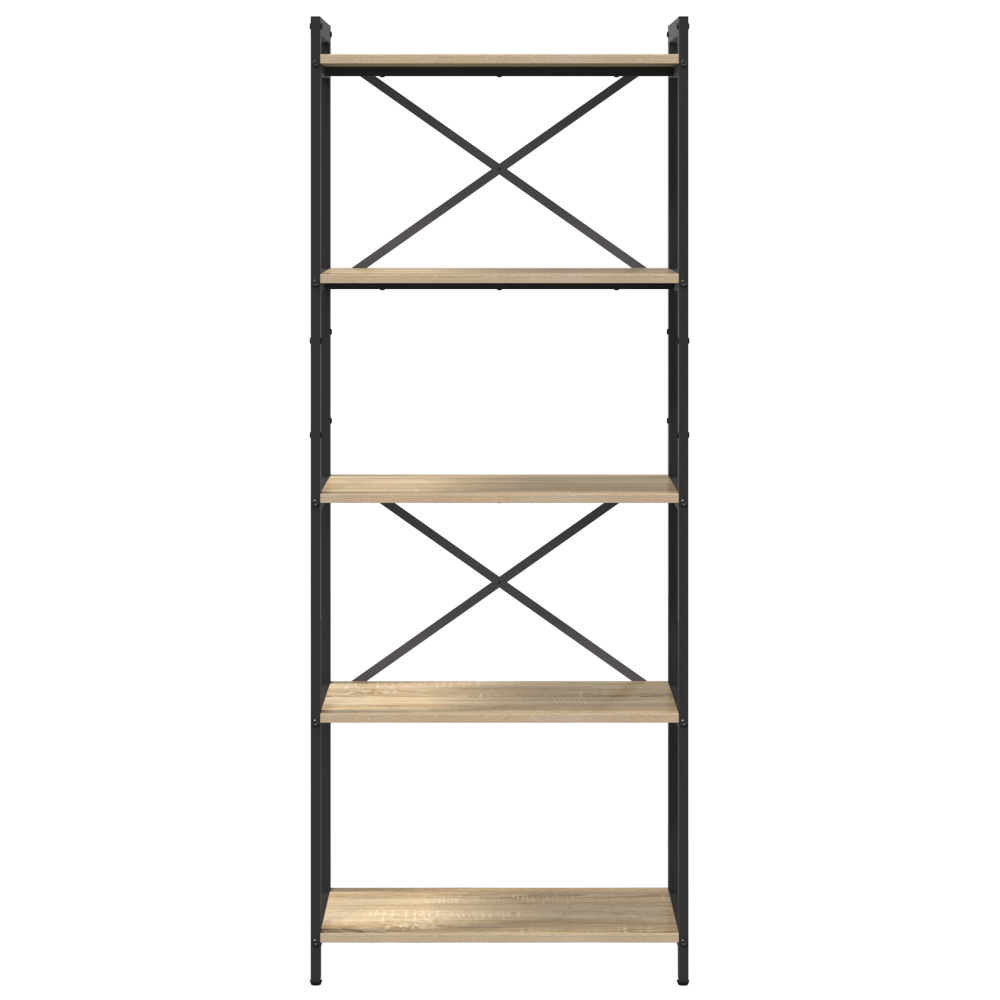 Produktbild för Hyllsystem Sonoma-ek 60 x 30 x 155 cm Konstruerat trä