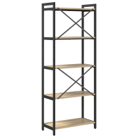 Produktbild för Hyllsystem Sonoma-ek 60 x 30 x 155 cm Konstruerat trä