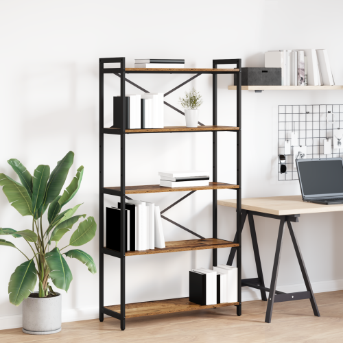 vidaXL Hyllsystem Gammalt trä 80 x 30 x 155 cm Konstruerat trä