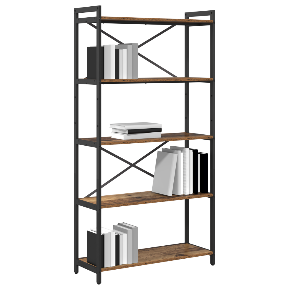Produktbild för Hyllsystem Gammalt trä 80 x 30 x 155 cm Konstruerat trä