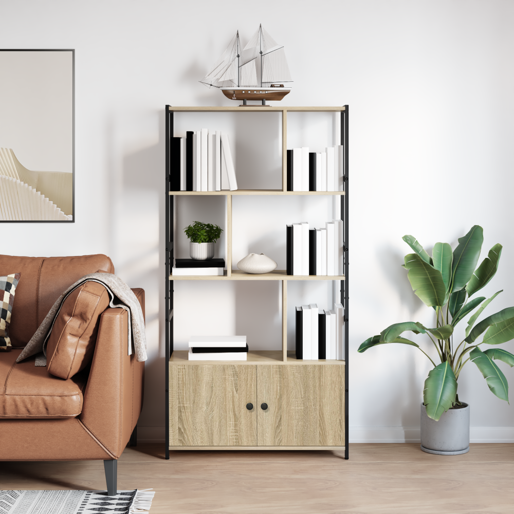 Produktbild för Hyllsystem Sonoma-ek 80 x 30 x 155,5 cm Konstruerat trä