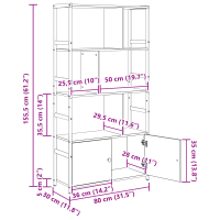 Produktbild för Hyllsystem Grå sonoma 80 x 30 x 155,5 cm Konstruerat trä