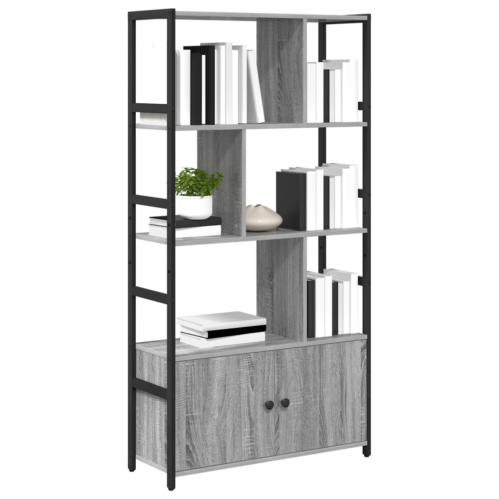 Produktbild för Hyllsystem Grå sonoma 80 x 30 x 155,5 cm Konstruerat trä