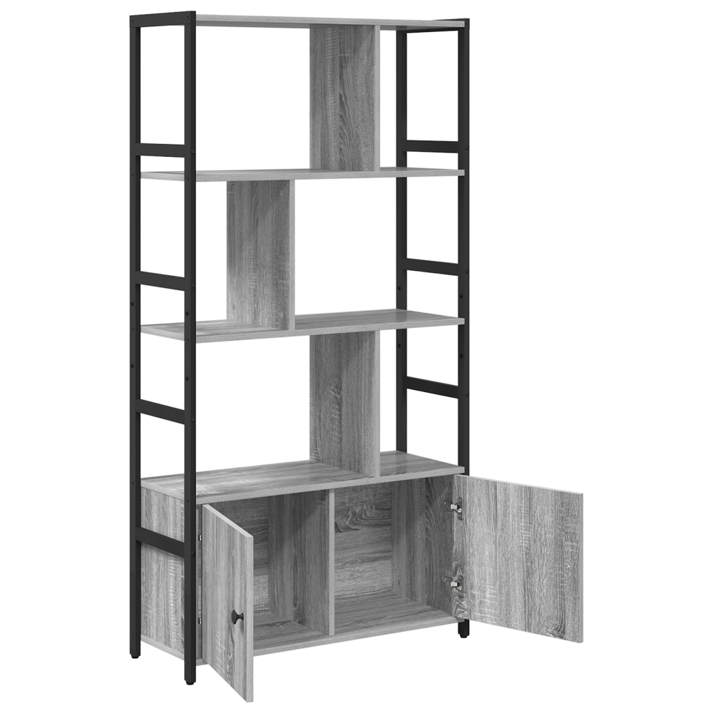 Produktbild för Hyllsystem Grå sonoma 80 x 30 x 155,5 cm Konstruerat trä