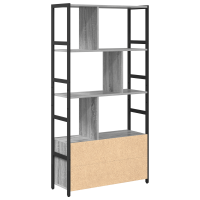 Produktbild för Hyllsystem Grå sonoma 80 x 30 x 155,5 cm Konstruerat trä