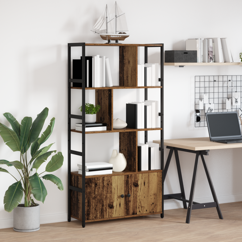 Produktbild för Hyllsystem Gammalt trä 80 x 30 x 155,5 cm Konstruerat trä