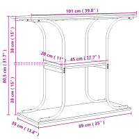 Produktbild för Konsolbord Sonoma-ek 101 x 35 x 80,5 cm Konstruerat trä