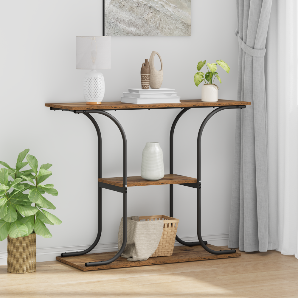 Produktbild för Konsolbord Gammalt trä 101 x 35 x 80,5 cm Konstruerat trä