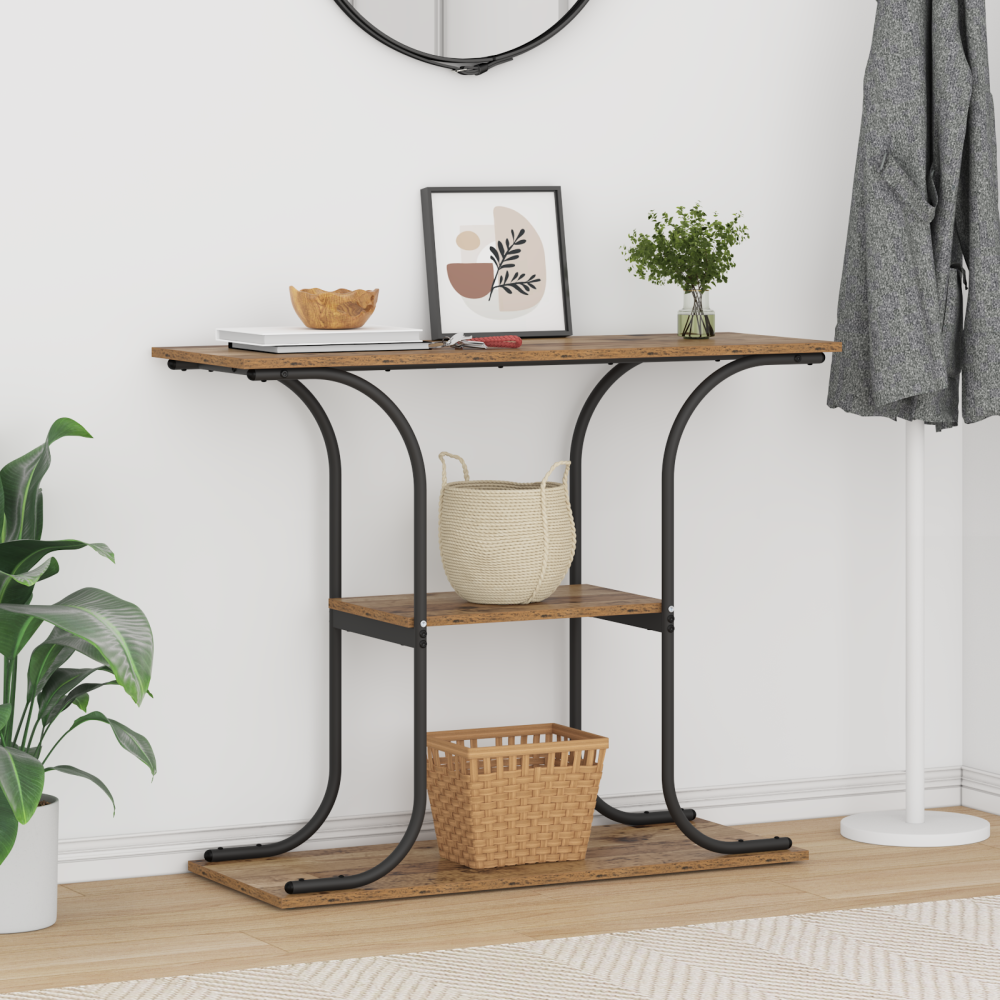 Produktbild för Konsolbord Gammalt trä 101 x 35 x 80,5 cm Konstruerat trä