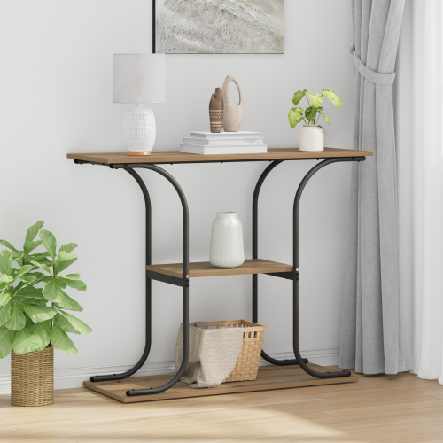 vidaXL Konsolbord Artisan Ek 101 x 35 x 80,5 cm Konstruerat trä