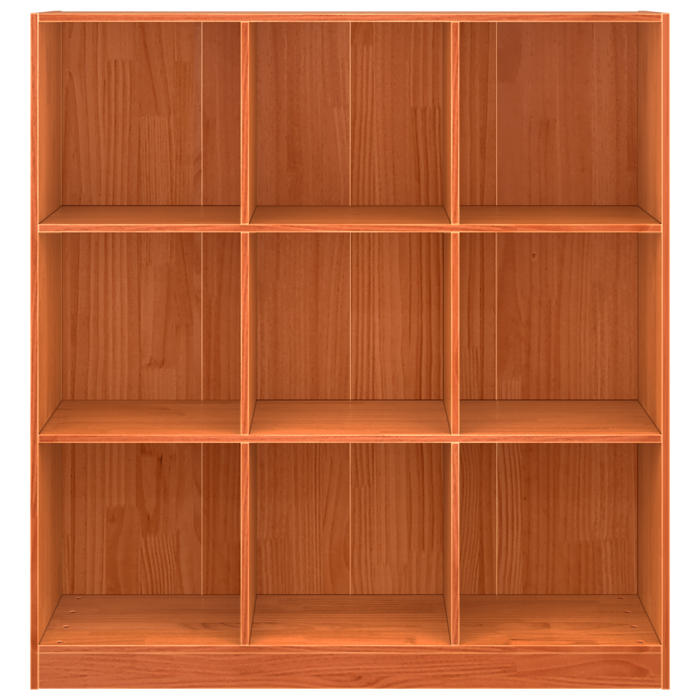 Produktbild för Bokskåp Vaxbrun 104 x 33 x 110 cm Massiv furu