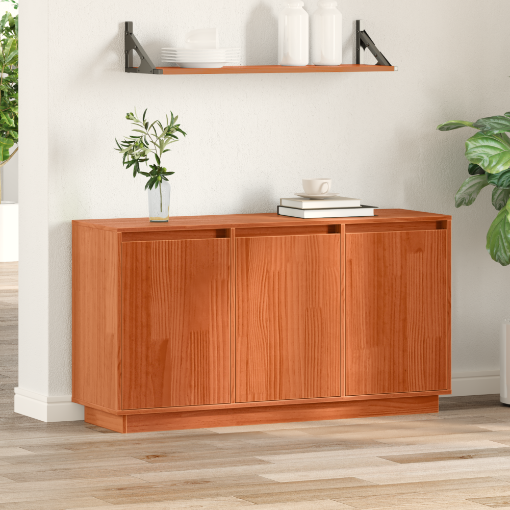 Produktbild för Sideboard Brun Ek 111 x 34 x 60 cm Massiv furu