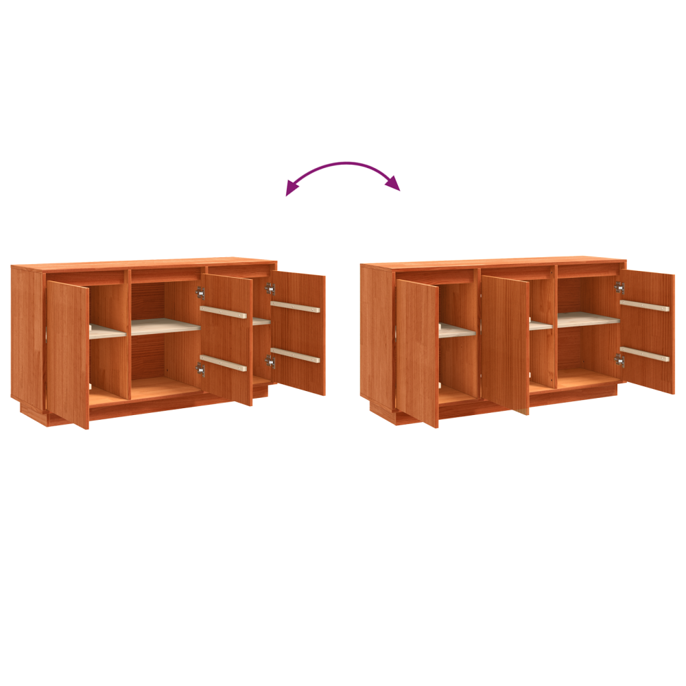 Produktbild för Sideboard Brun Ek 111 x 34 x 60 cm Massiv furu