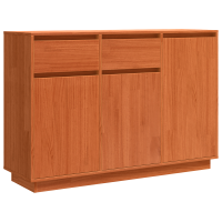 Produktbild för Sideboard med låda Vaxbrun 110 x 34 x 75 cm Massiv furu
