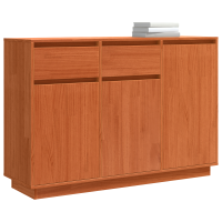 Produktbild för Sideboard med låda Vaxbrun 110 x 34 x 75 cm Massiv furu