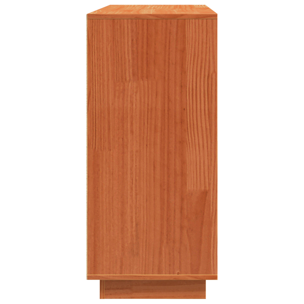 Produktbild för Sideboard med låda Vaxbrun 110 x 34 x 75 cm Massiv furu