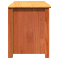 Produktbild för Förvaringsbänk med hylla Vaxbrun 110 x 38 x 45,5 cm Massiv furu