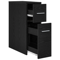 Produktbild för Badrumsmöbelset Svart Ek 22 x 44 x 61,5 cm Konstruerat trä