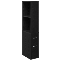 Produktbild för Badrumsmöbelset Svart Ek 22 x 41 x 135 cm Konstruerat trä