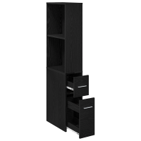Produktbild för Badrumsmöbelset Svart Ek 22 x 41 x 135 cm Konstruerat trä