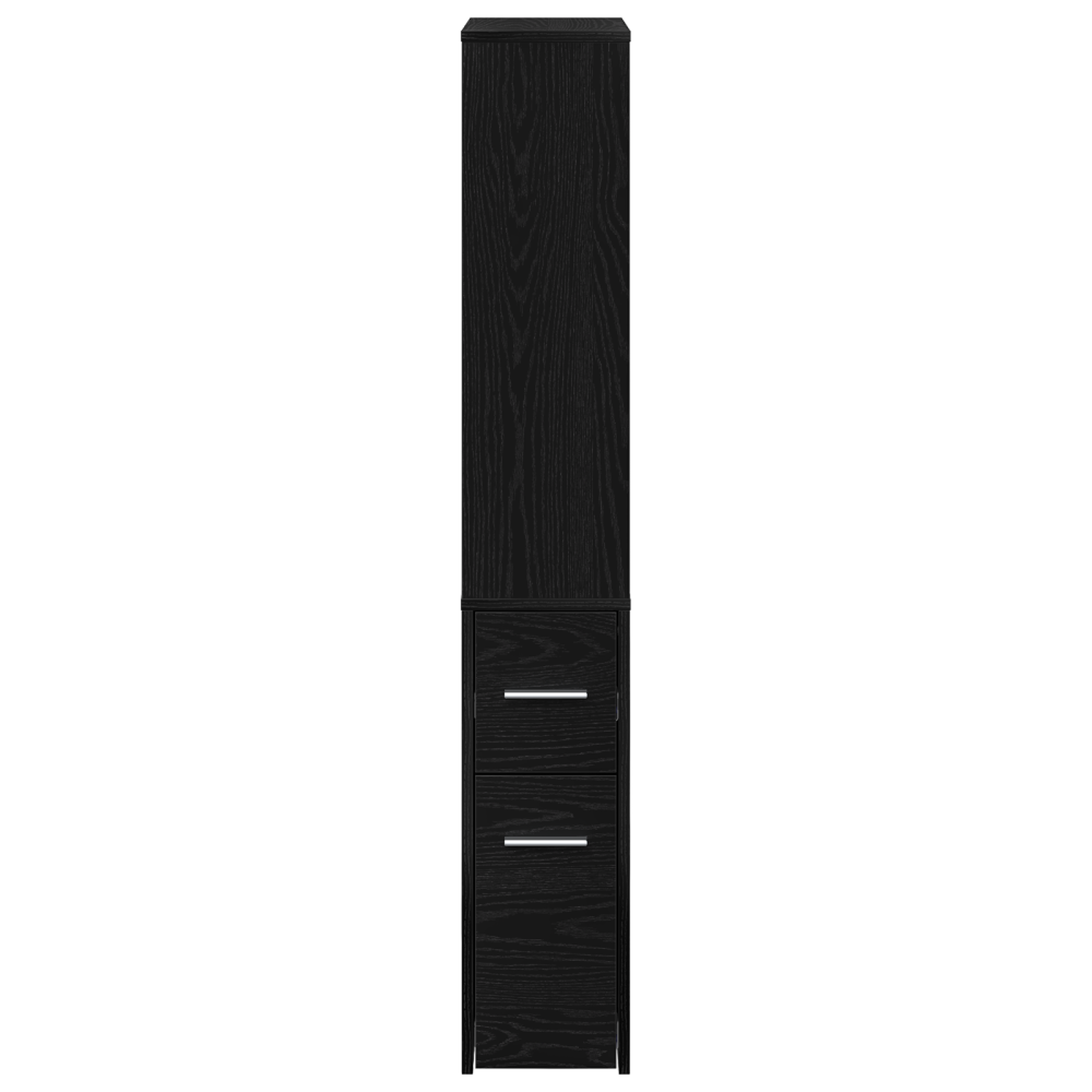 Produktbild för Badrumsmöbelset Svart Ek 22 x 41 x 135 cm Konstruerat trä