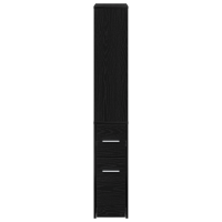 Produktbild för Badrumsmöbelset Svart Ek 22 x 41 x 135 cm Konstruerat trä