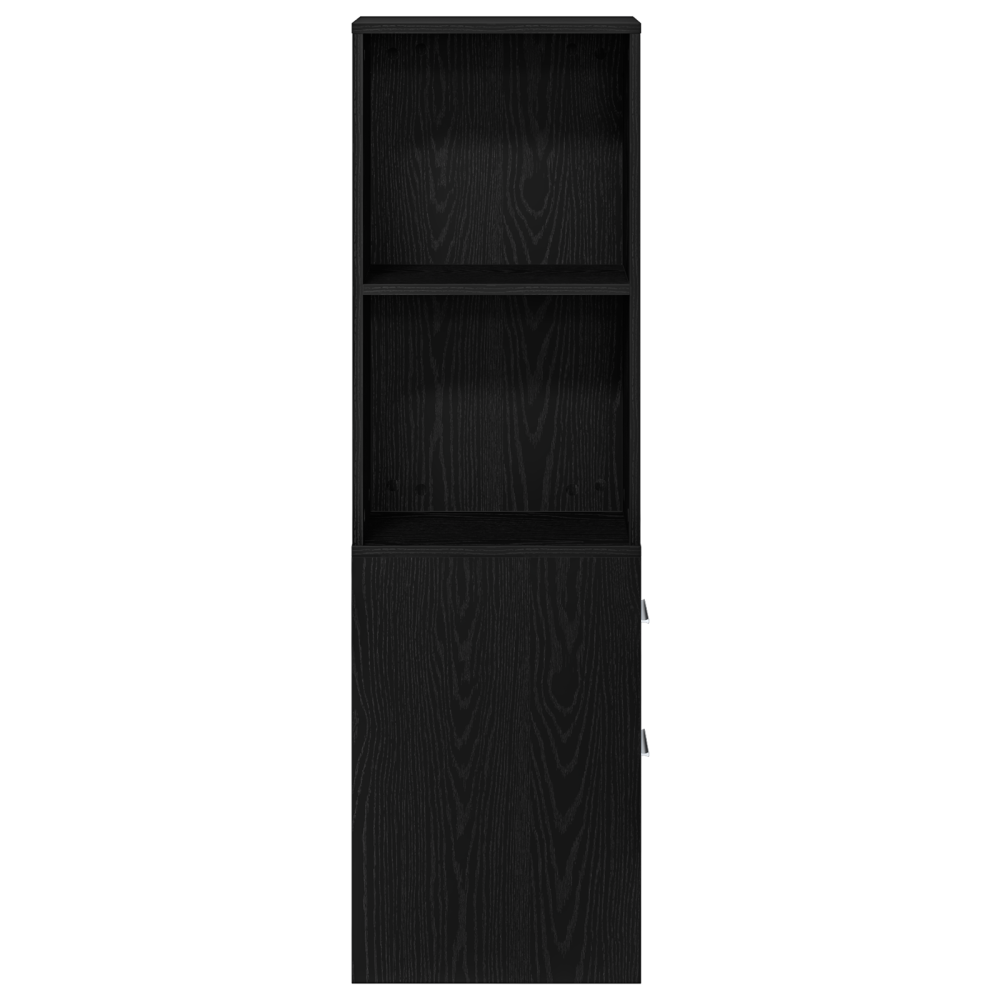 Produktbild för Badrumsmöbelset Svart Ek 22 x 41 x 135 cm Konstruerat trä