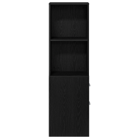 Produktbild för Badrumsmöbelset Svart Ek 22 x 41 x 135 cm Konstruerat trä