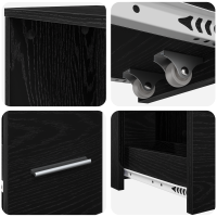 Produktbild för Badrumsmöbelset Svart Ek 22 x 41 x 135 cm Konstruerat trä