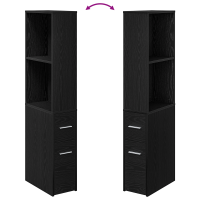 Produktbild för Badrumsmöbelset Svart Ek 22 x 41 x 135 cm Konstruerat trä