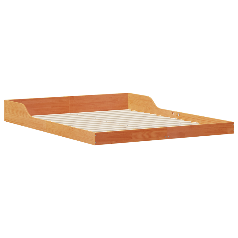 Produktbild för Sängram Vaxbrun 150 x 200 cm Massiv furu