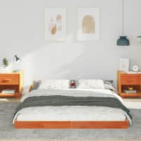 Produktbild för Sängram Vaxbrun 150 x 200 cm Massiv furu