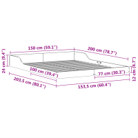 Produktbild för Sängram Vaxbrun 150 x 200 cm Massiv furu