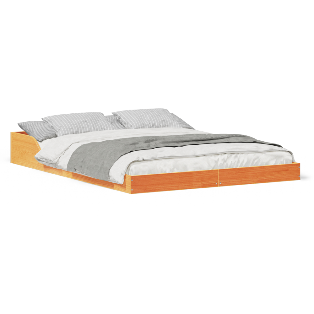 Produktbild för Sängram Vaxbrun 120 x 200 cm Massiv furu