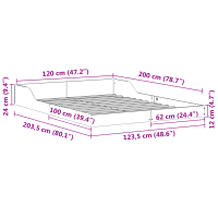 Produktbild för Sängram Vaxbrun 120 x 200 cm Massiv furu
