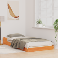 Produktbild för Sängram Vaxbrun 90 x 200 cm Massiv furu