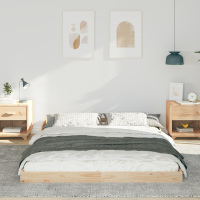 Produktbild för Sängram Brun 140 x 210 cm Massiv furu