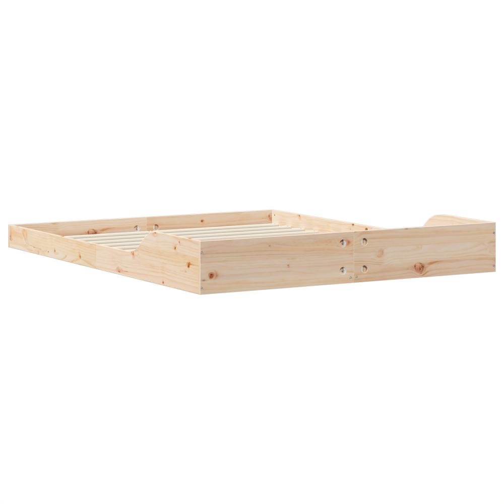 Produktbild för Sängram Brun 140 x 210 cm Massiv furu