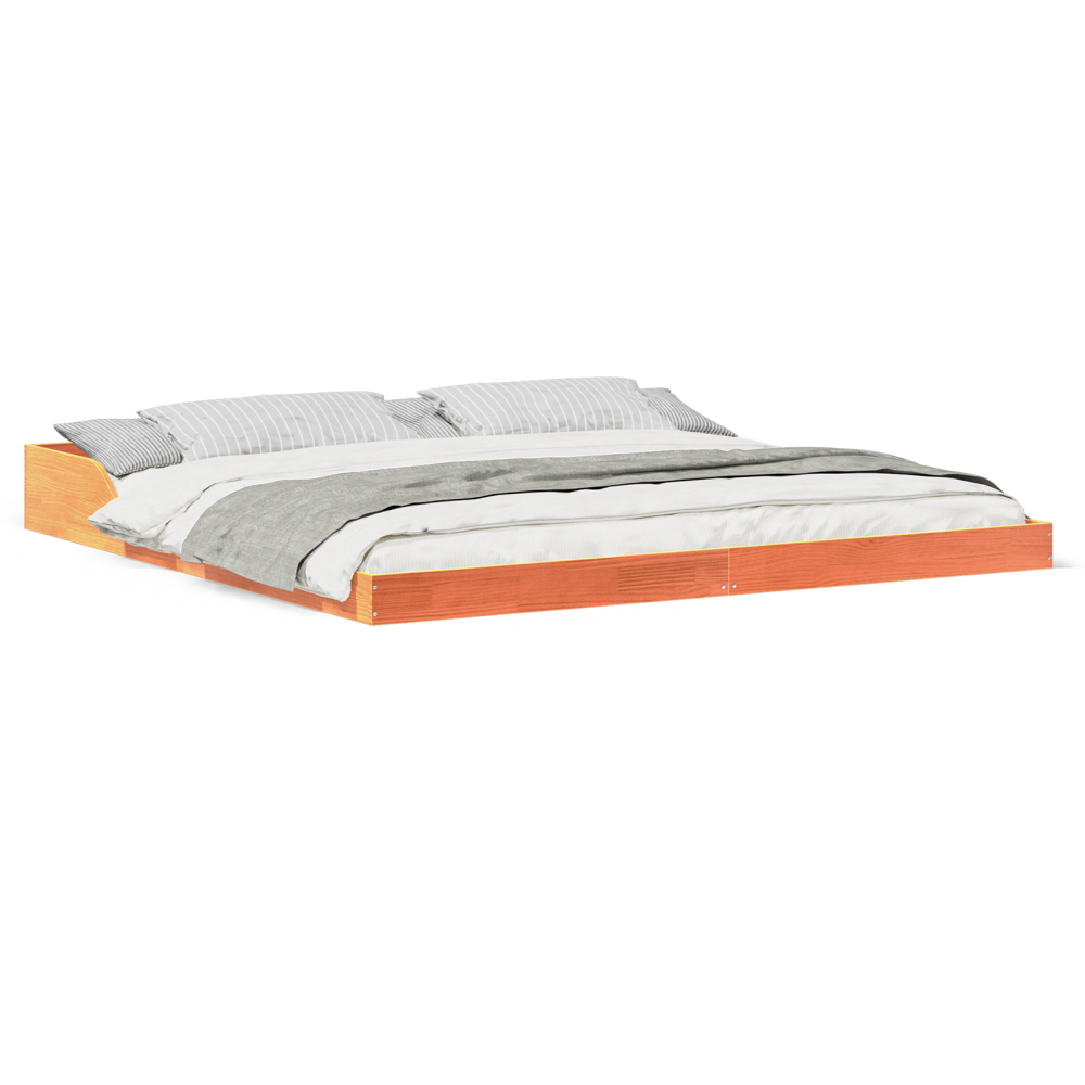 Produktbild för Sängram Vaxbrun 180 x 220 cm Massiv furu