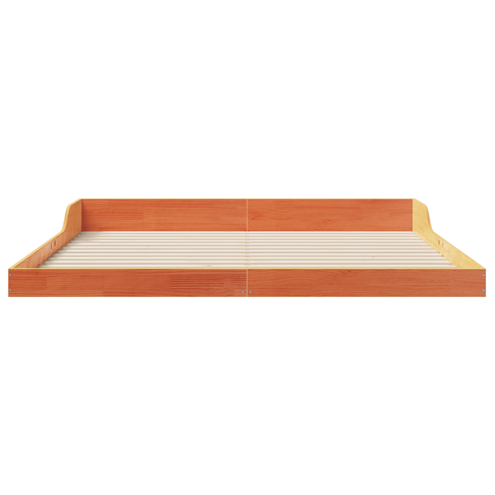 Produktbild för Sängram Vaxbrun 180 x 220 cm Massiv furu