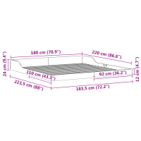 Produktbild för Sängram Vaxbrun 180 x 220 cm Massiv furu