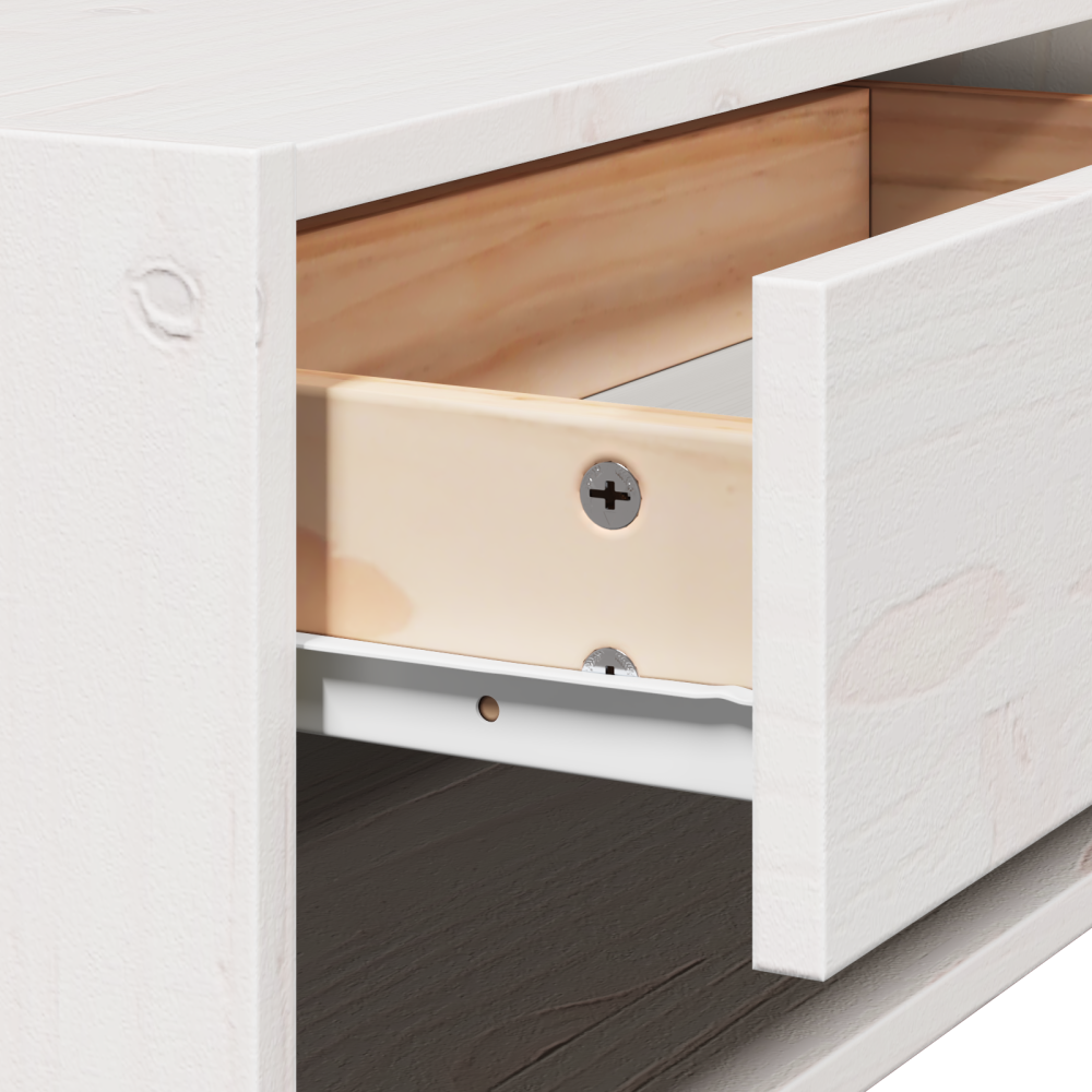 Produktbild för Sängbord med låda 2 pcs Vit 50 x 32,5 x 24 cm Massiv furu