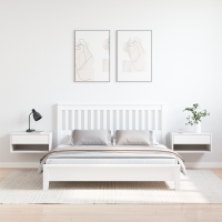 Produktbild för Sängbord med låda 2 pcs Vit 50 x 32,5 x 24 cm Massiv furu