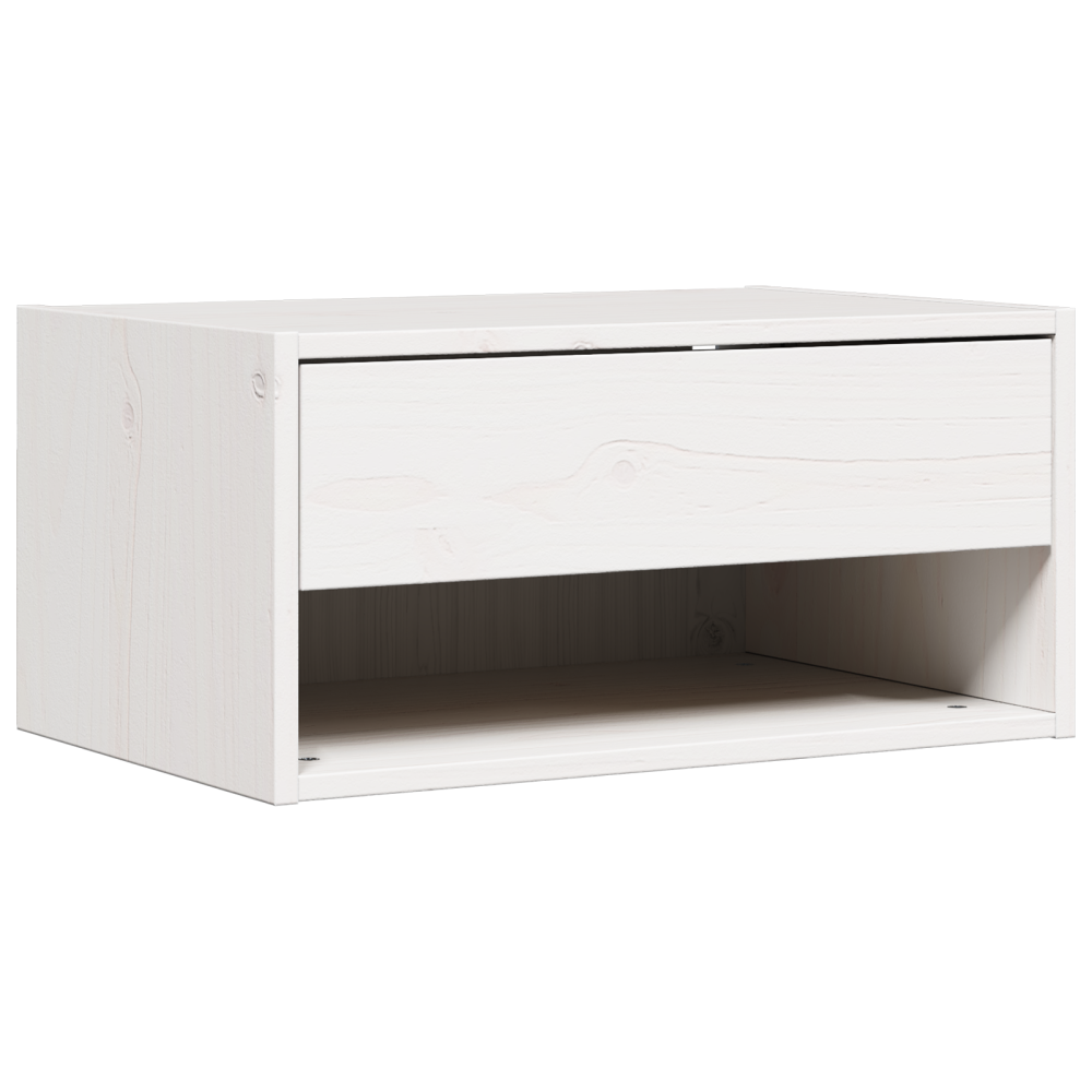 Produktbild för Sängbord med låda 2 pcs Vit 50 x 32,5 x 24 cm Massiv furu